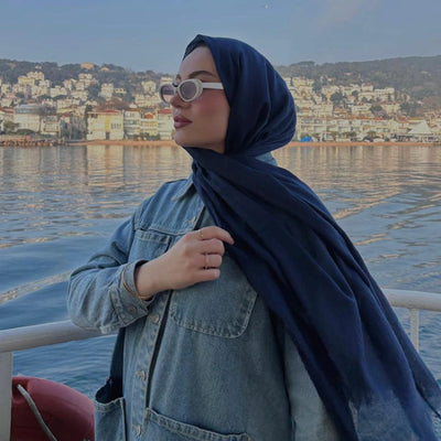 Kaşmir Dokulu Şal Lacivert