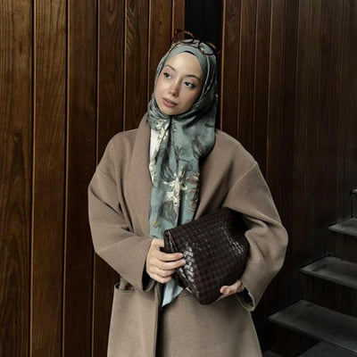 Norah Desenli Pamuk Viskon Şal Mint Yeşili