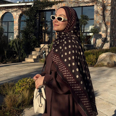 Puantiye Desen Rami Şal Acı Kahve