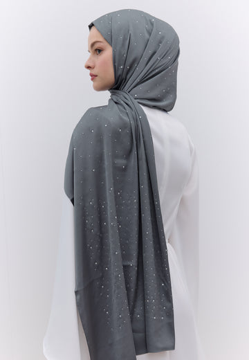 Füme Strass Taşlı İpeksi Şal