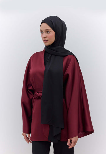 Siyah İpeksi Elegance Şal