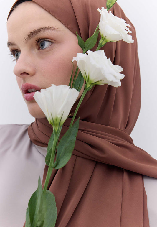 Kahve İpeksi Elegance Şal