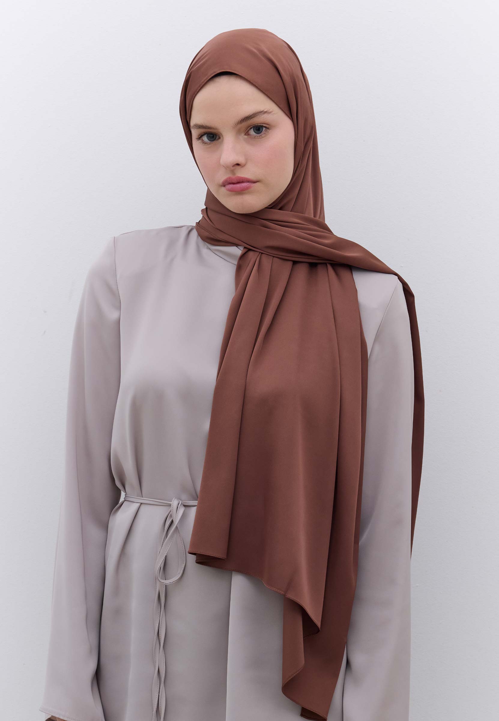 Kahve İpeksi Elegance Şal