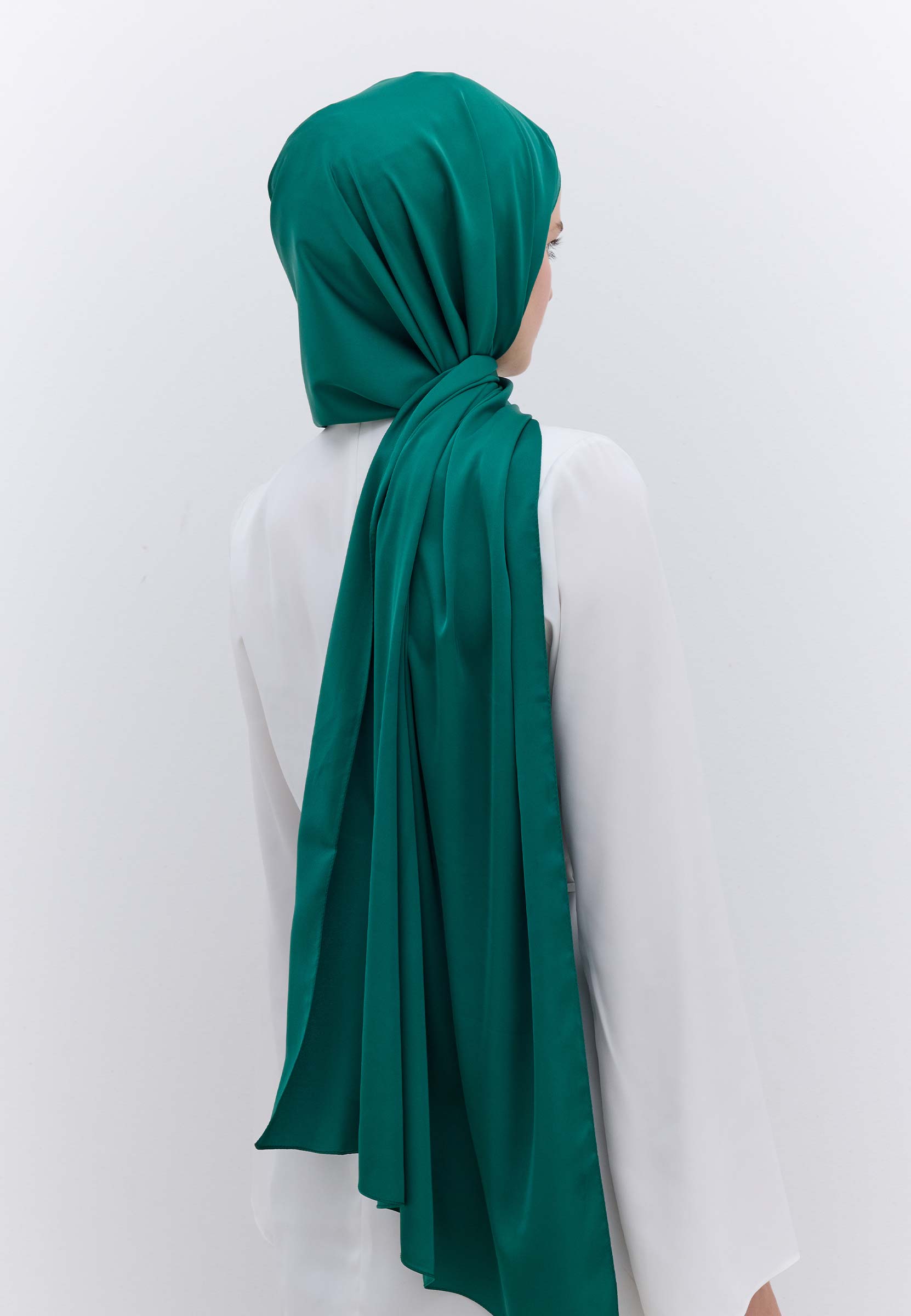 Koyu Yeşil İpeksi Elegance Şal