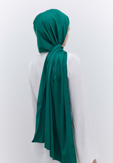 Koyu Yeşil İpeksi Elegance Şal