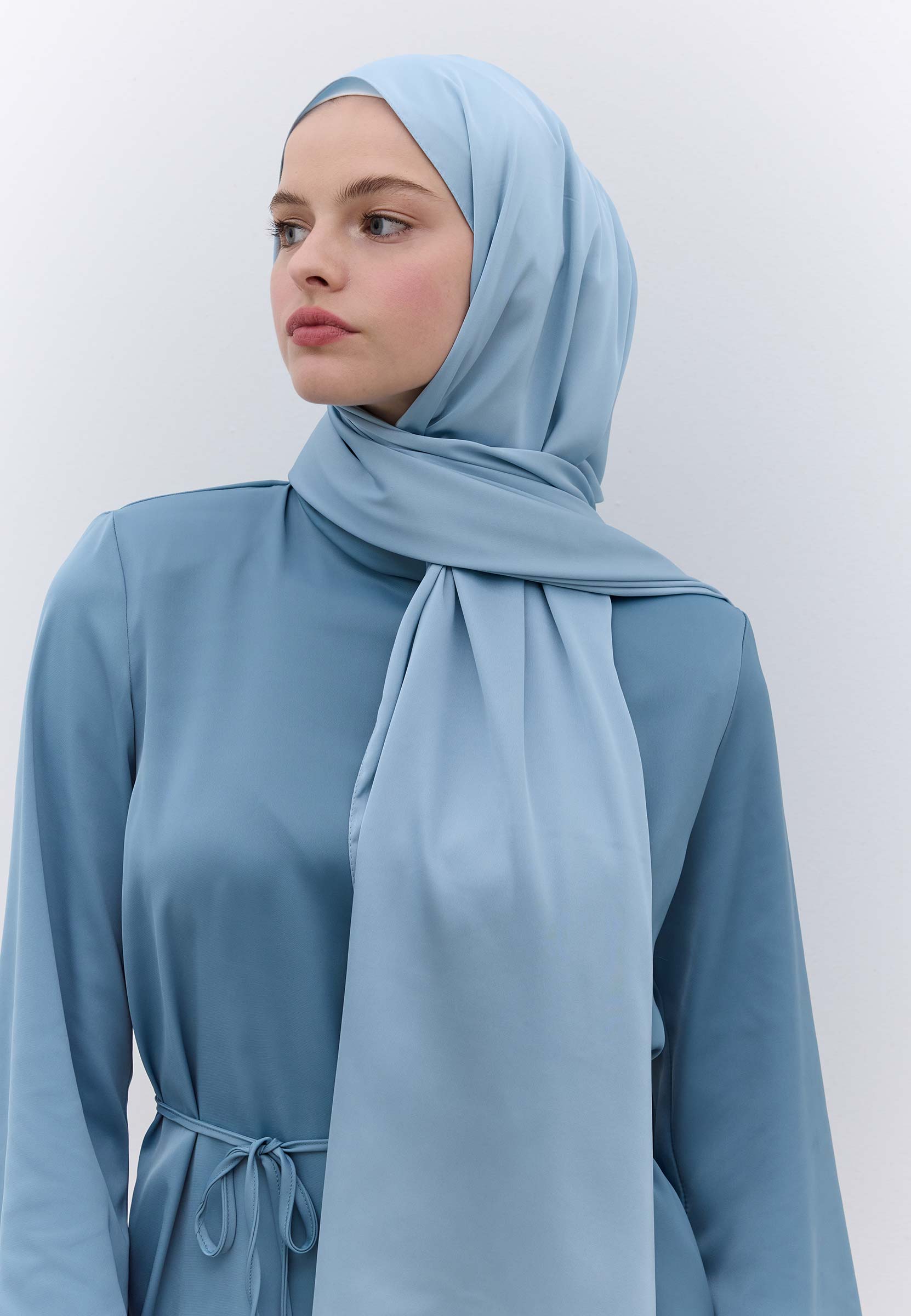Açık Mavi İpeksi Elegance Şal