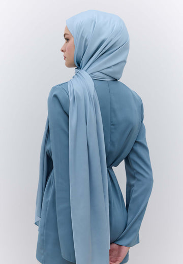 Açık Mavi İpeksi Elegance Şal