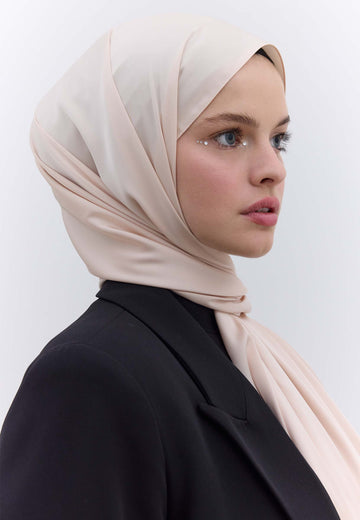 Açık Pudra İpeksi Elegance Şal