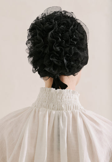Siyah Dantel Topuzlu Bone(lace Eva)