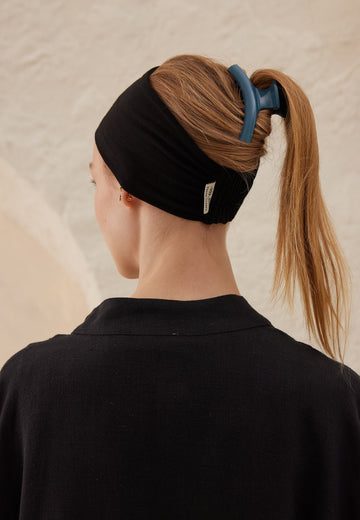 Siyah Silikonlu Kaydırmaz Bandana