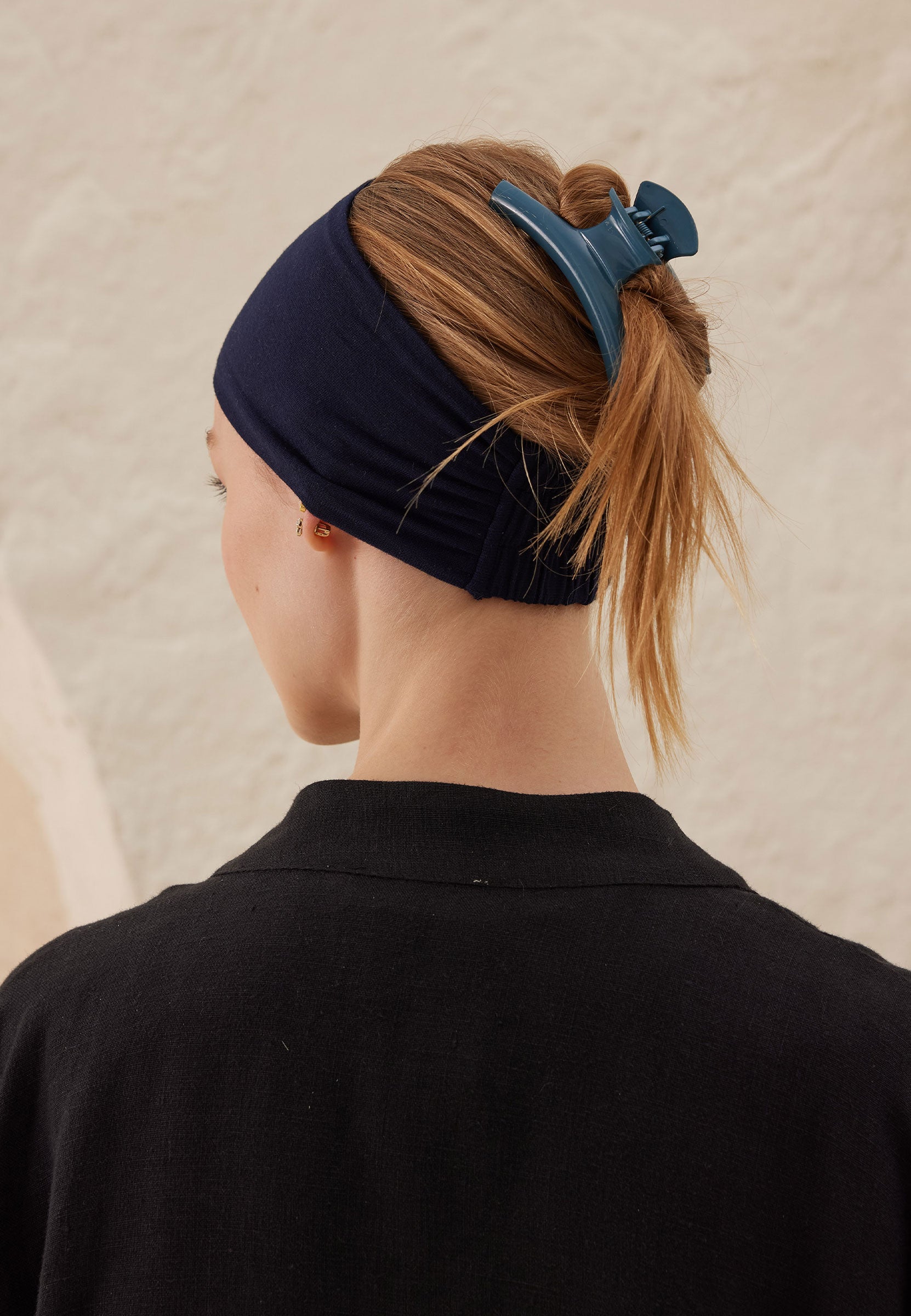 Lacivert Silikonlu Kaydırmaz Bandana