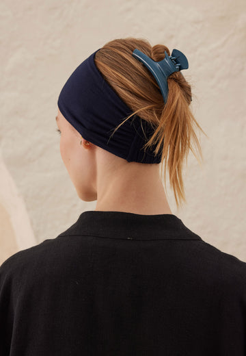 Lacivert Silikonlu Kaydırmaz Bandana