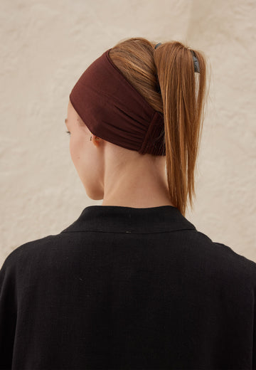 Kahverengi Silikonlu Kaydırmaz Bandana