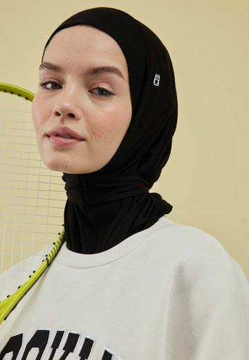Siyah Athletıc Hıjab