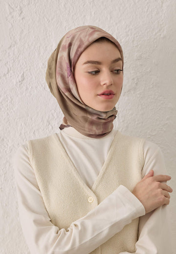 Gül Kurusu Blaır Desen Pamuk İpek Eşarp