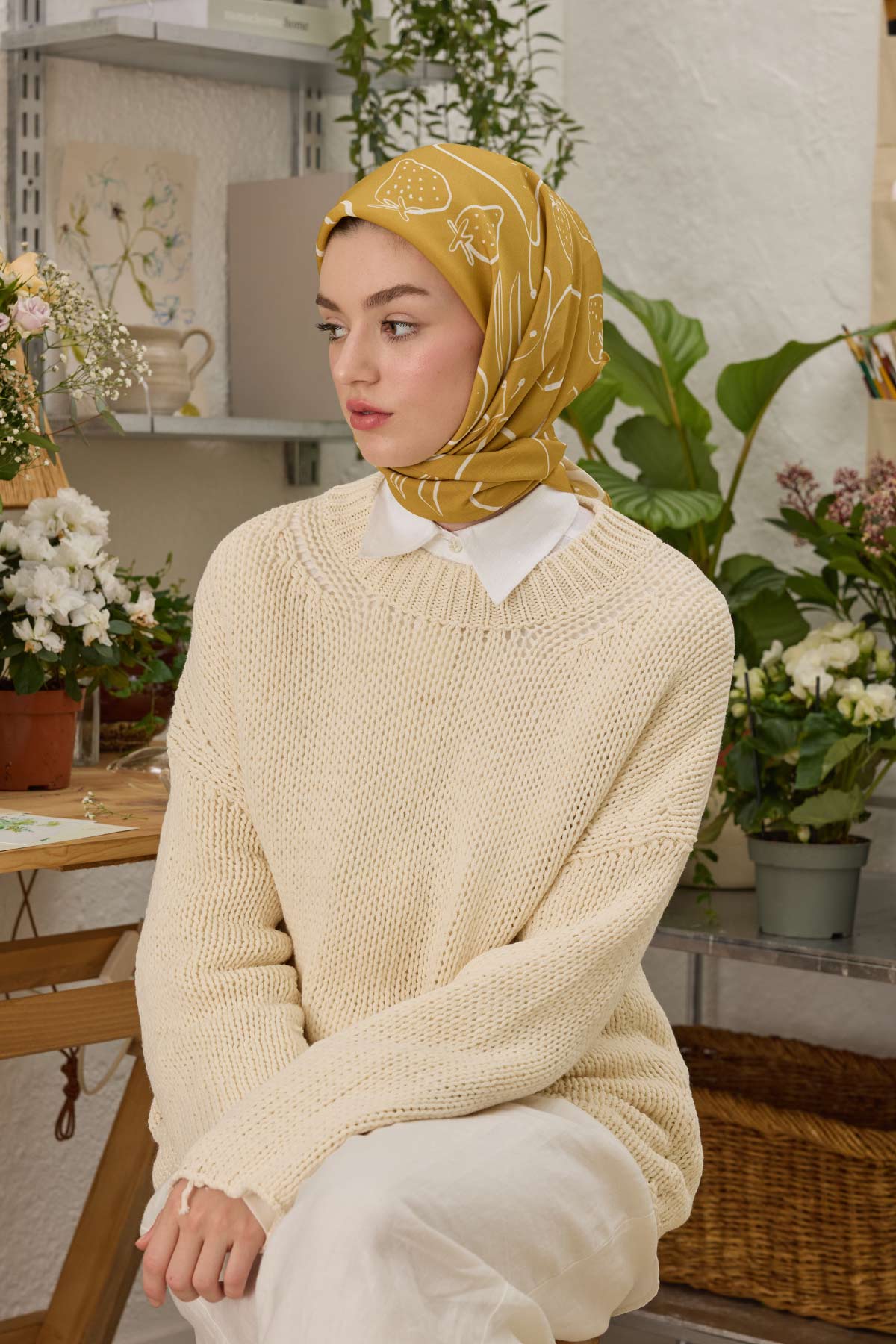 Mango Eloıse Desen Pamuk İpek Eşarp