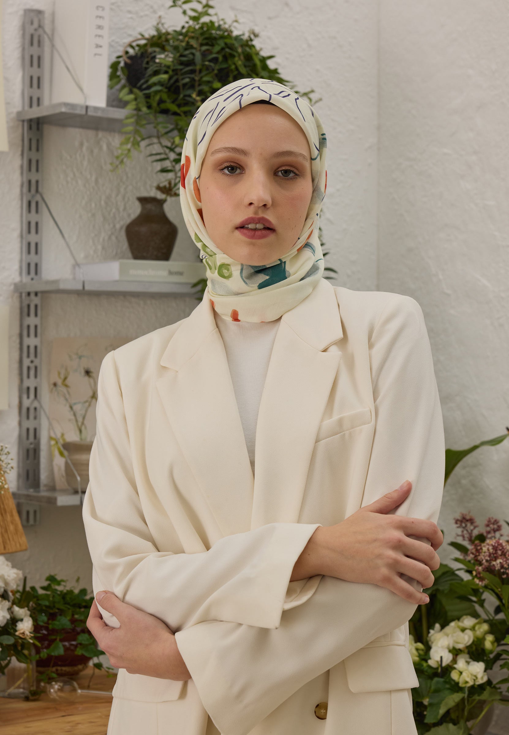 Kırmızı Cherry Desen Pamuk İpek Eşarp