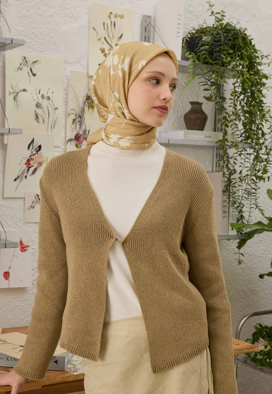 Gold Perla Desen Pamuk İpek Eşarp