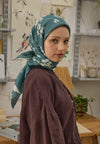Okyanus Perla Desen Pamuk İpek Eşarp