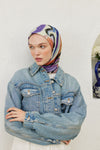 Gülkurusu Colour Waves Desen Pamuk Vual Eşarp