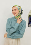 Mint Colour Waves Desen Pamuk Vual Eşarp