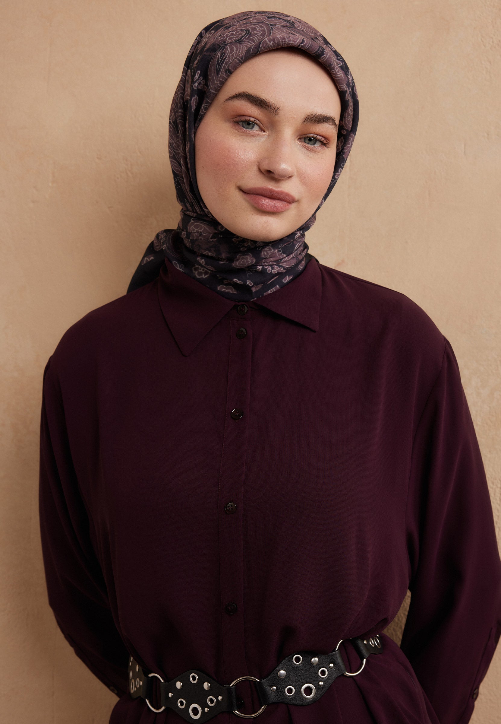 Gülkurusu Freda Desen Pamuk İpek Eşarp