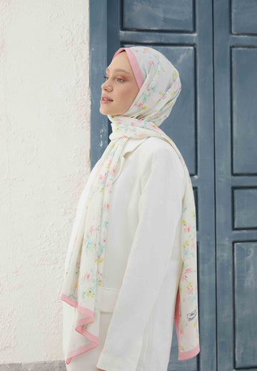 Soft Pembe Prımrose Desen Şal