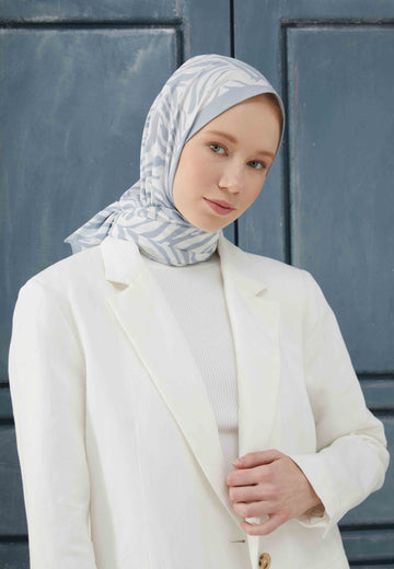 Pastel Mavi Zebra Desen Şal