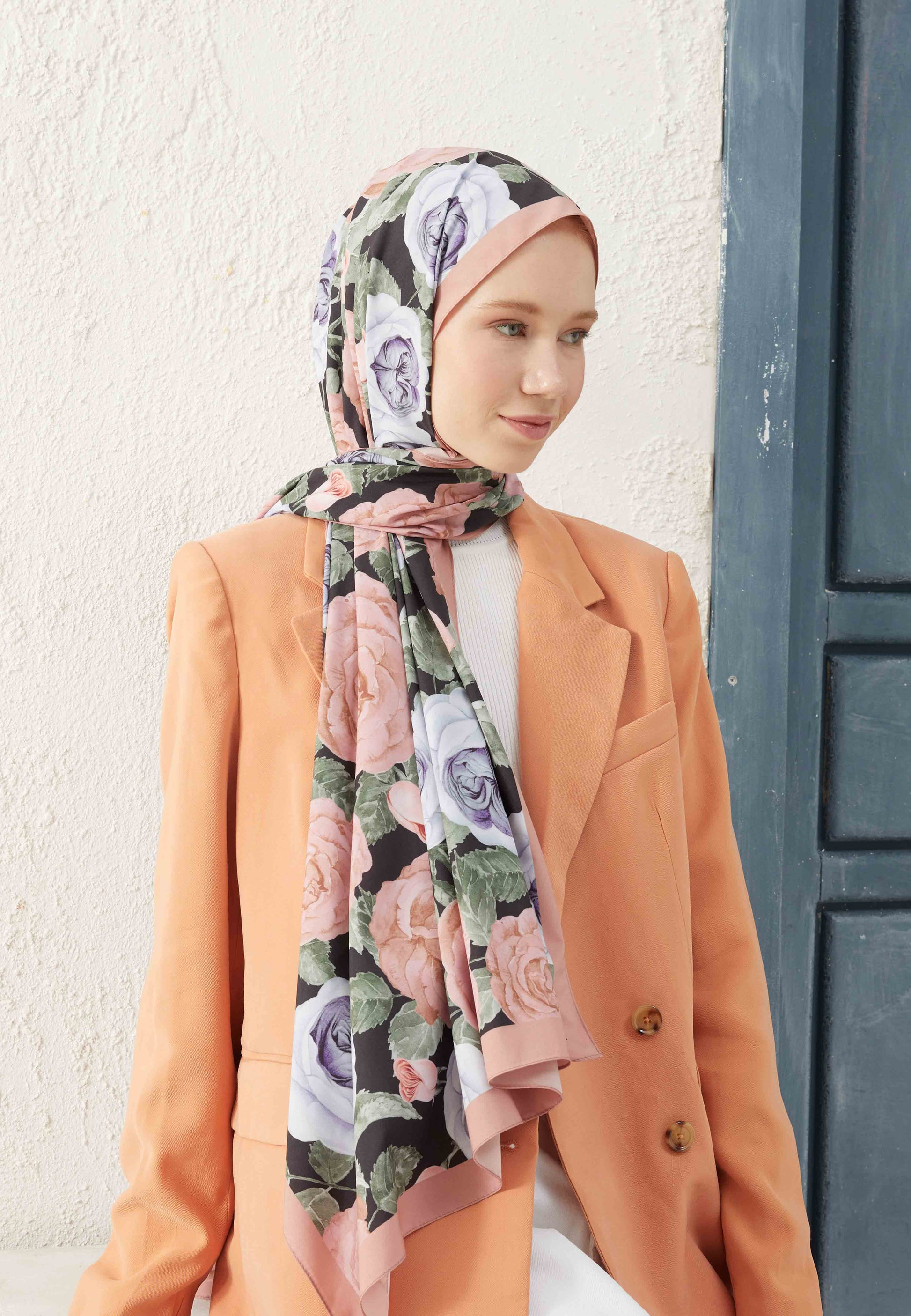 Vizon Garden Rose Desen Şal (kullanma)