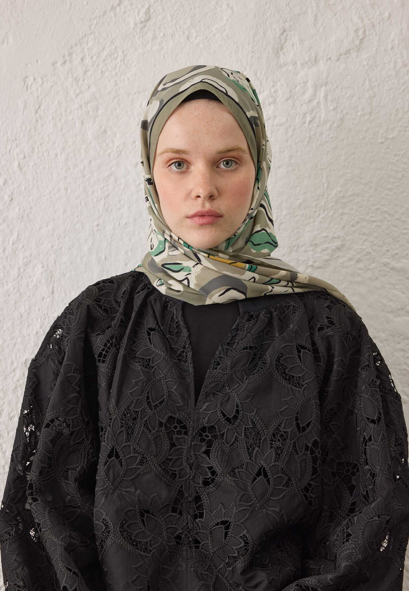 Naturel Bej Aspen Desen Şal