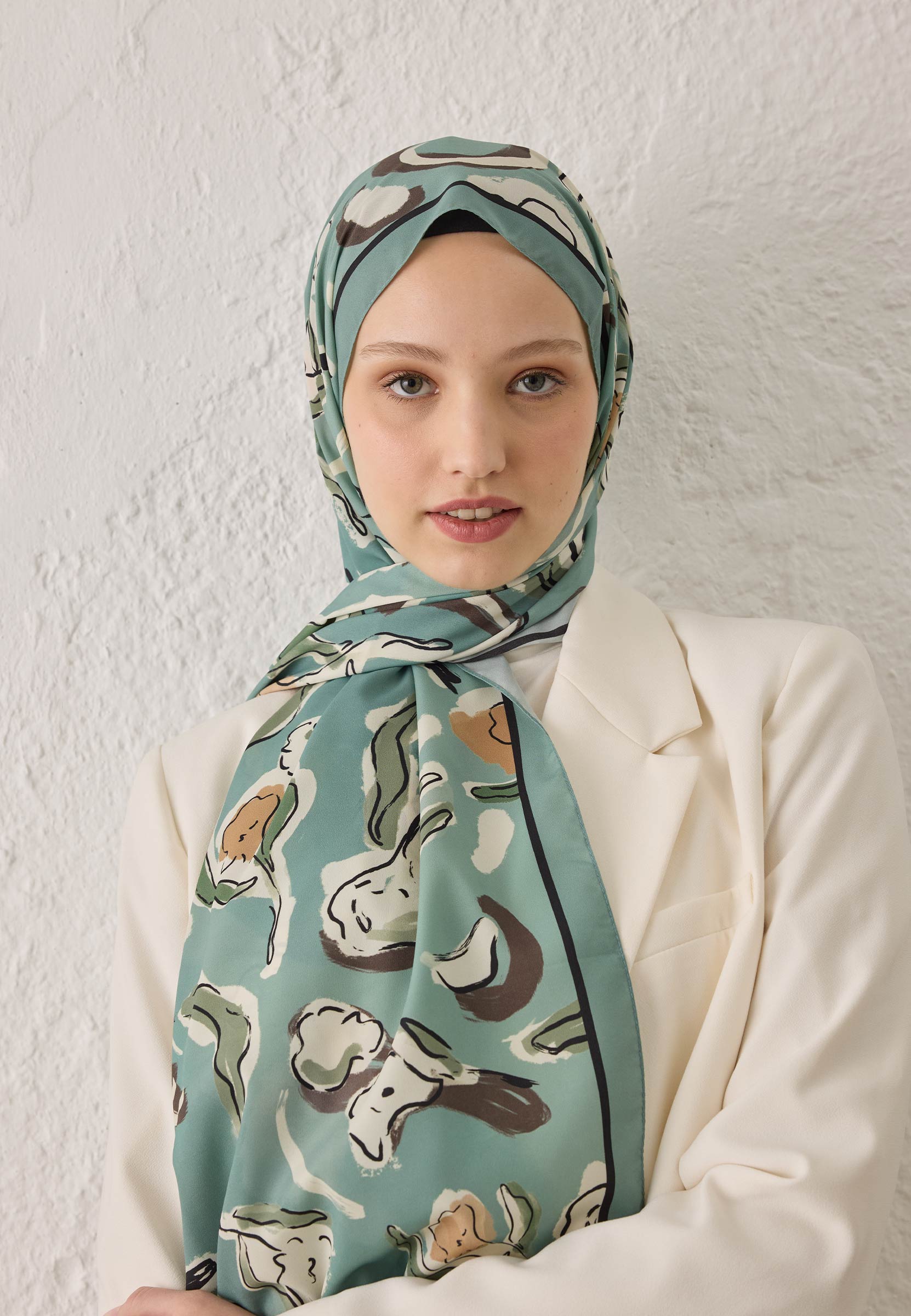 Mint Aspen Desen Şal