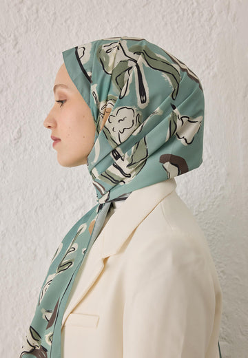 Mint Aspen Desen Şal