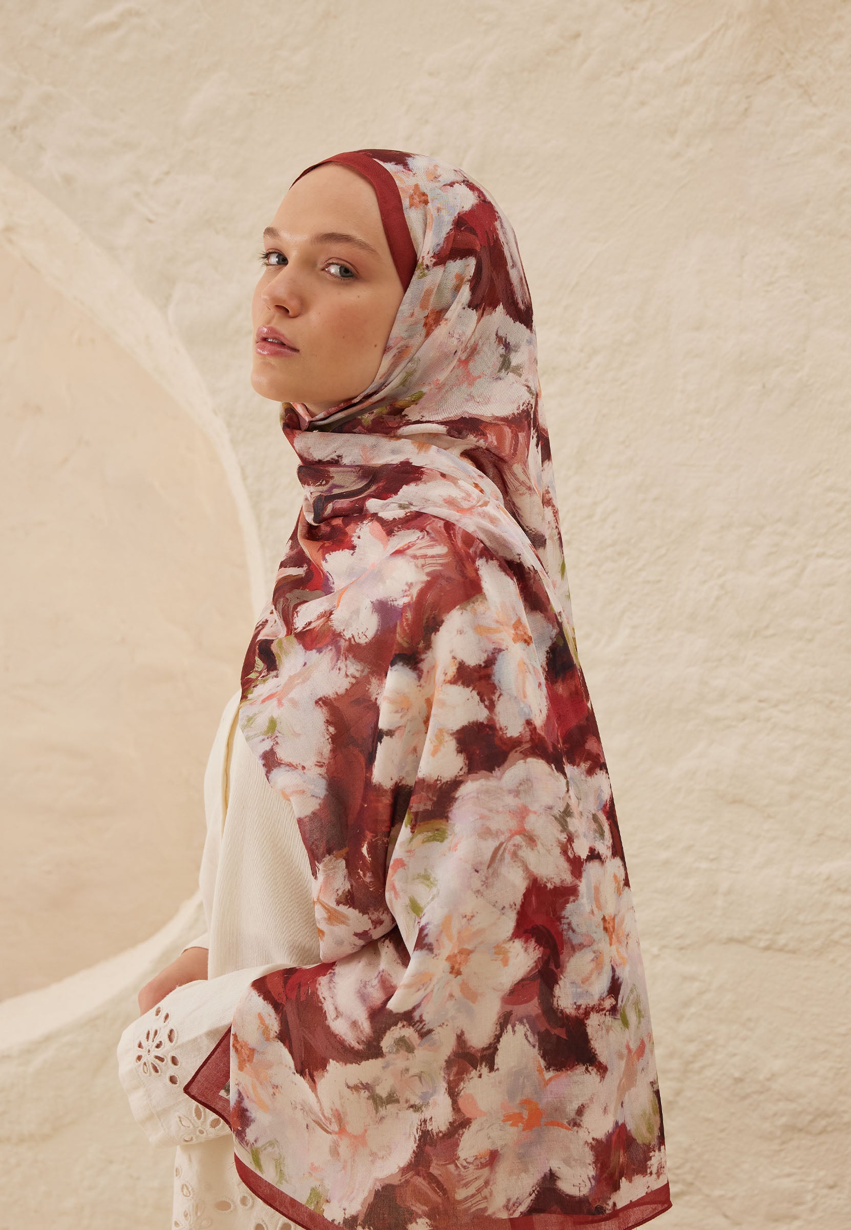 Gülkurusu Dora Desen Rami Şal