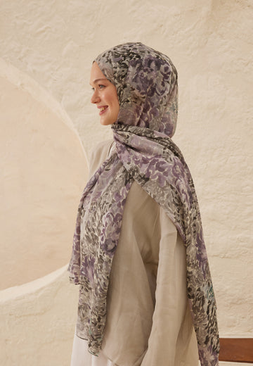 Gri Melinda Desen Rami Şal