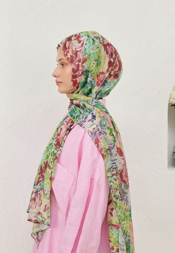 Yeşil Melinda Desen Rami Şal