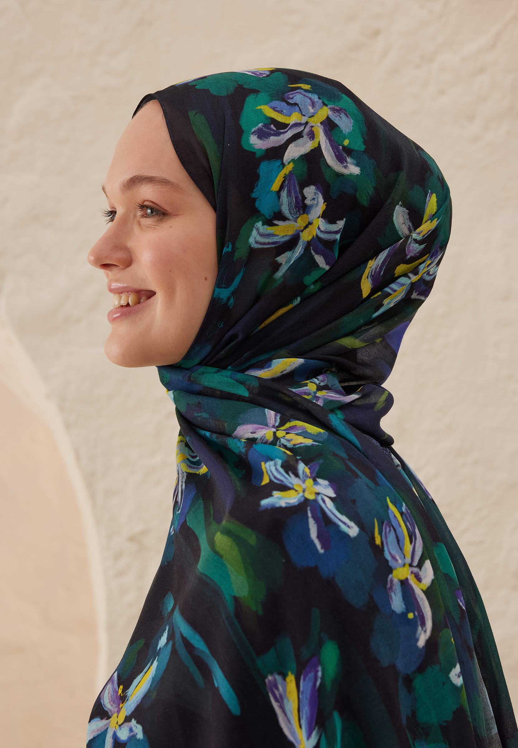 Lacivert Estelle Desen Rami Şal