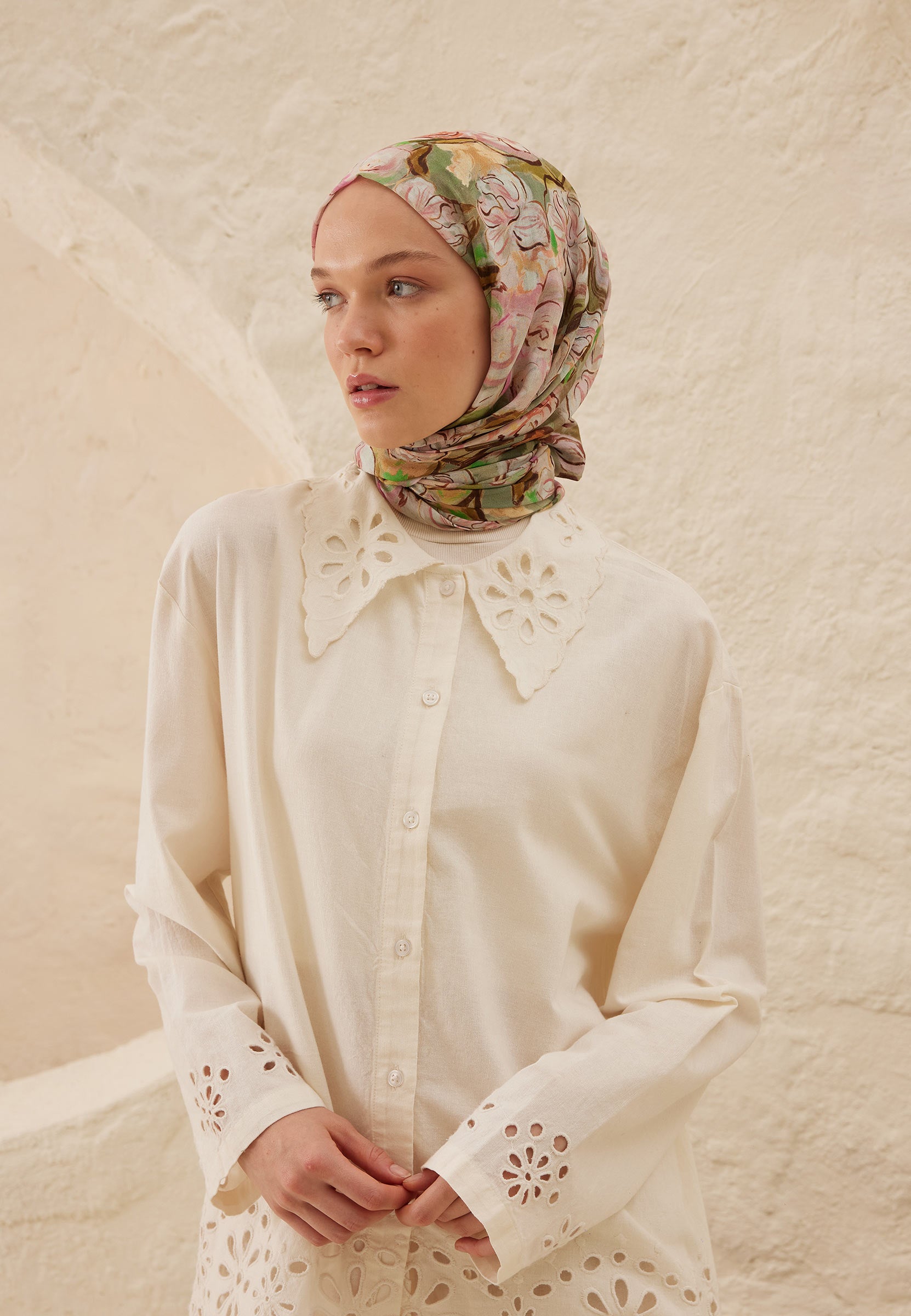 Gül Pembe Linda Desen Rami Şal
