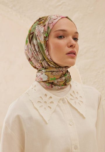 Gül Pembe Linda Desen Rami Şal