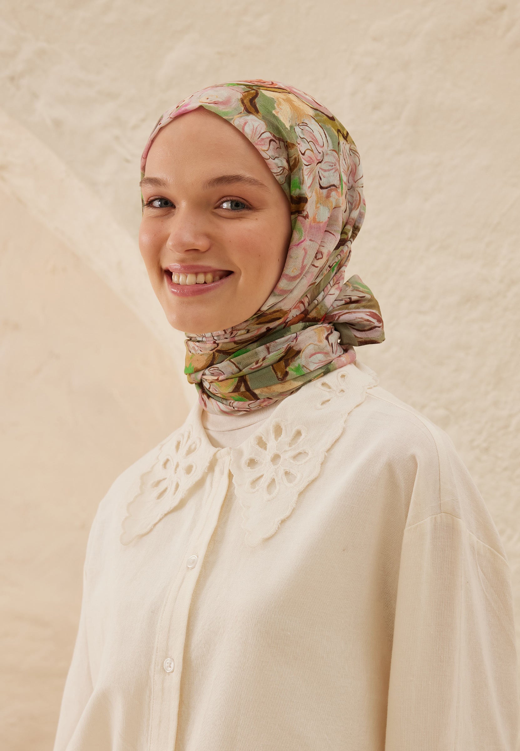 Gül Pembe Linda Desen Rami Şal