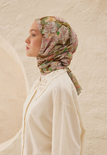 Gül Pembe Linda Desen Rami Şal
