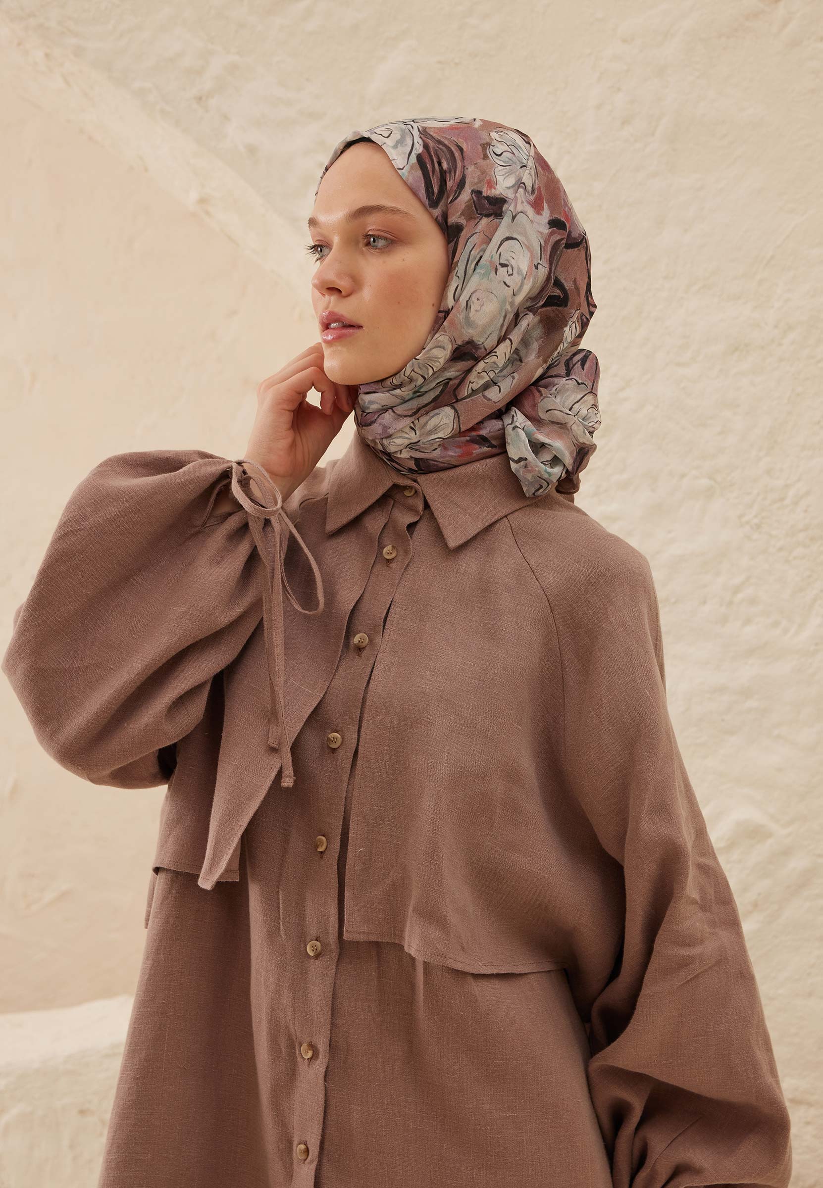 Gül Kurusu Linda Desen Rami Şal