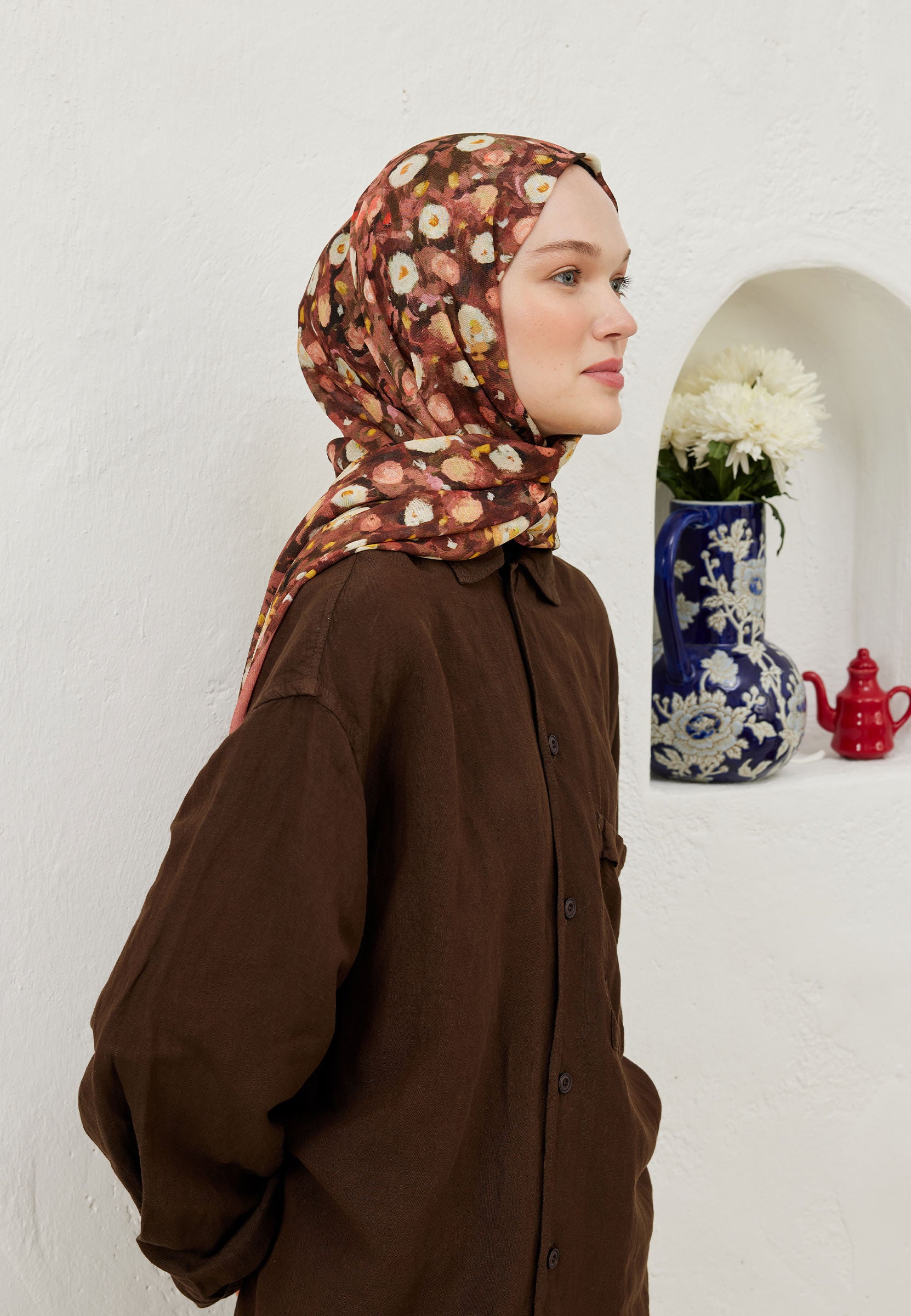 Gülkurusu Agnes Desen Rami Şal