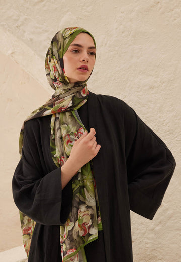 Siyah Lavinia Desen Rami Şal