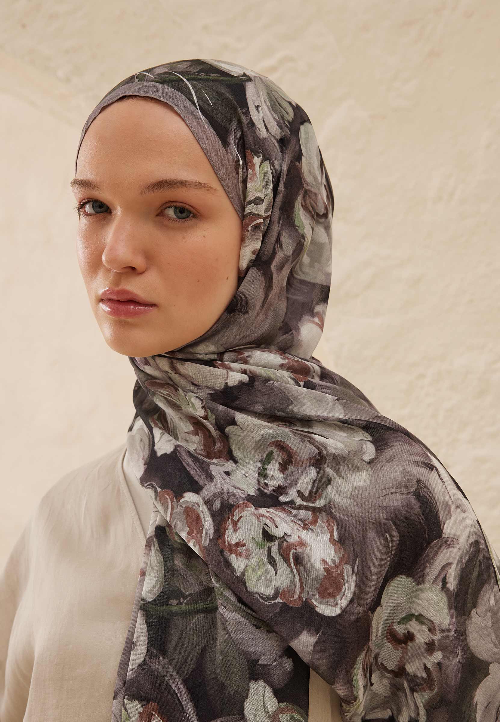 Antrasit Lavinia Desen Rami Şal