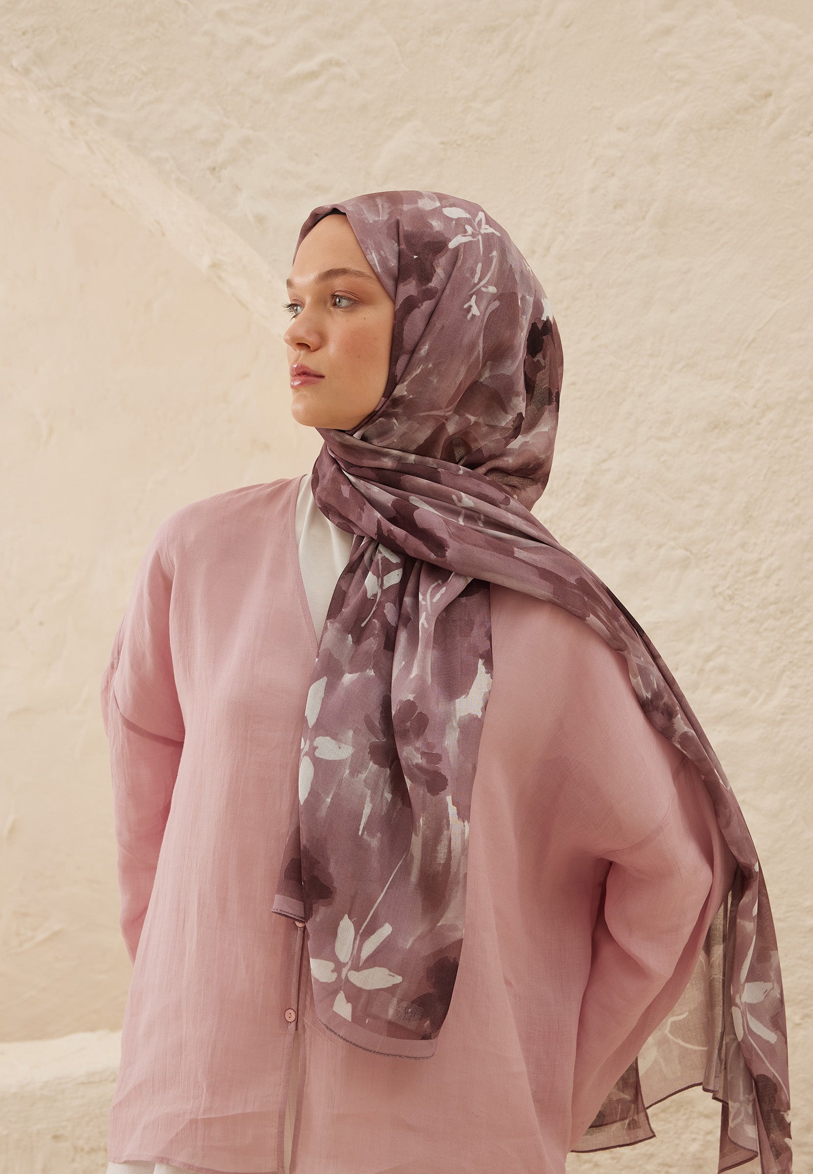 Gülkurusu Lizzy Desen Rami Şal