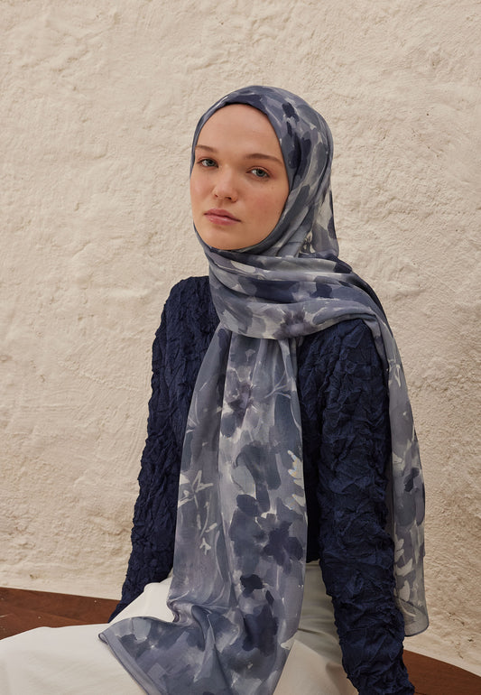 İndigo Lizzy Desen Rami Şal