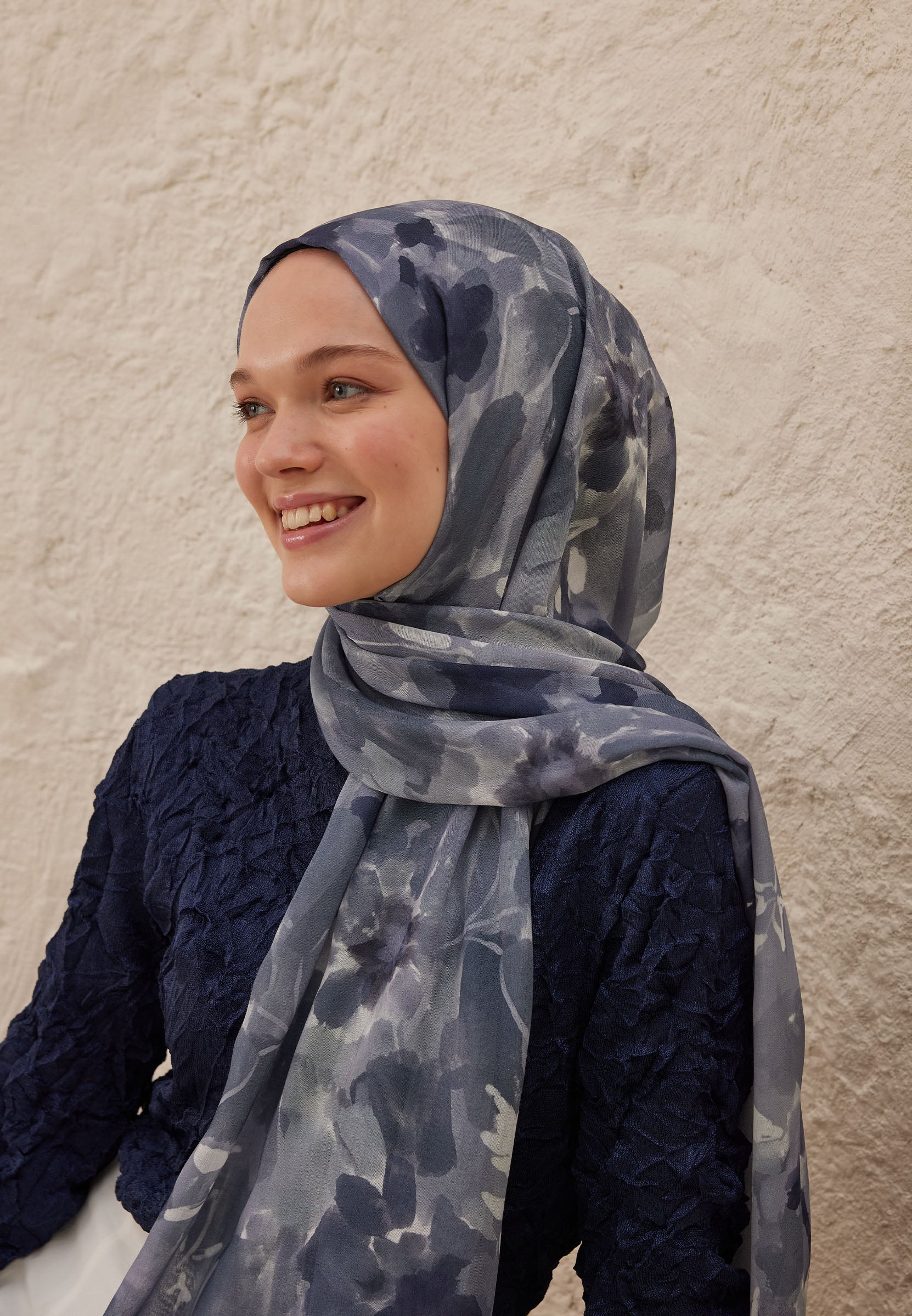 İndigo Lizzy Desen Rami Şal