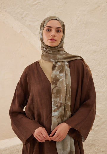 Sütlü Kahve Lizzy Desen Rami Şal