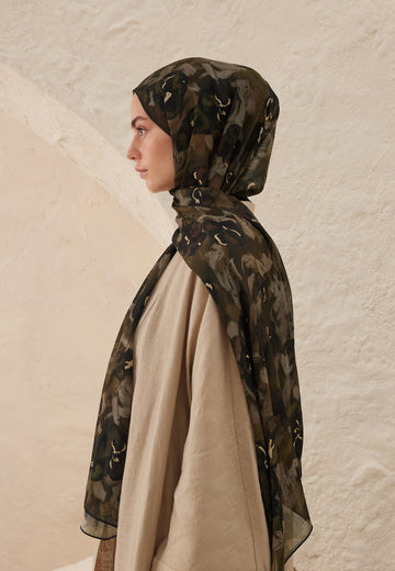 Haki Hope Desen Rami Şal