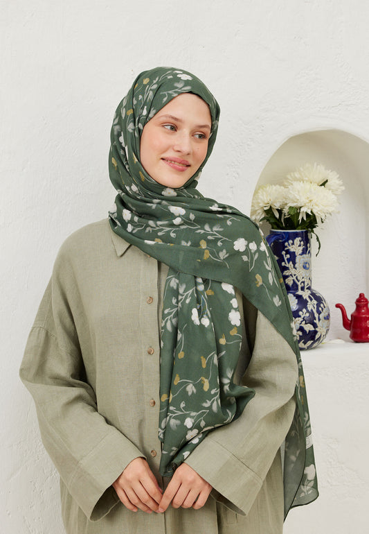Yaprak Soft Flowers  Desen Rami Şal